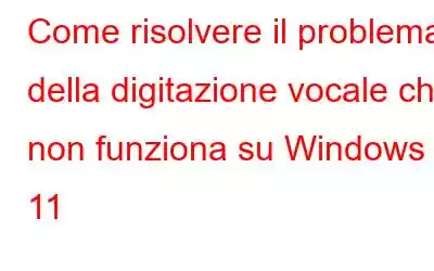 Come risolvere il problema della digitazione vocale che non funziona su Windows 11