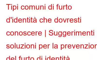 Tipi comuni di furto d'identità che dovresti conoscere | Suggerimenti e soluzioni per la prevenzione del furto di identità