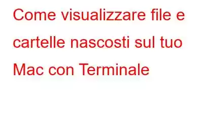 Come visualizzare file e cartelle nascosti sul tuo Mac con Terminale