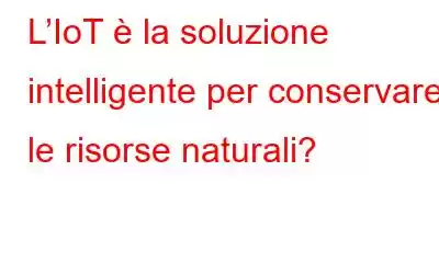 L’IoT è la soluzione intelligente per conservare le risorse naturali?