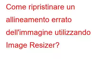 Come ripristinare un allineamento errato dell'immagine utilizzando Image Resizer?