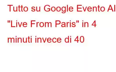 Tutto su Google Evento AI 