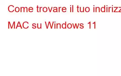 Come trovare il tuo indirizzo MAC su Windows 11