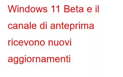 Windows 11 Beta e il canale di anteprima ricevono nuovi aggiornamenti