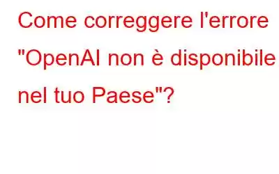 Come correggere l'errore 