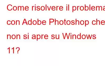 Come risolvere il problema con Adobe Photoshop che non si apre su Windows 11?