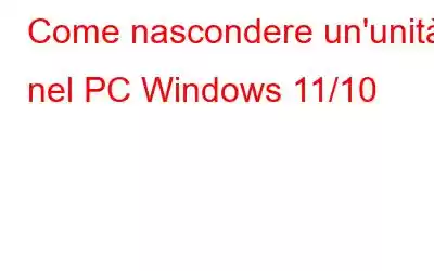 Come nascondere un'unità nel PC Windows 11/10