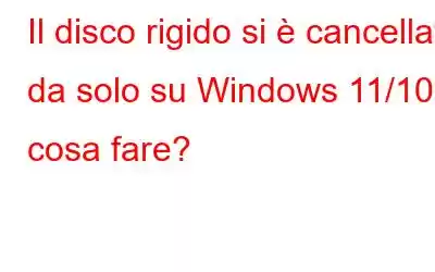 Il disco rigido si è cancellato da solo su Windows 11/10, cosa fare?