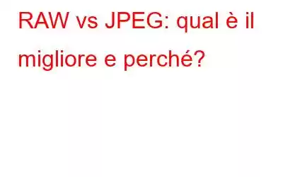 RAW vs JPEG: qual è il migliore e perché?