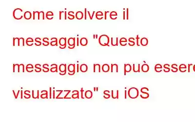 Come risolvere il messaggio 