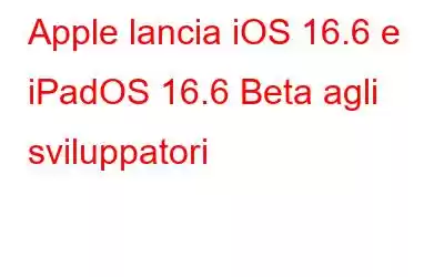 Apple lancia iOS 16.6 e iPadOS 16.6 Beta agli sviluppatori