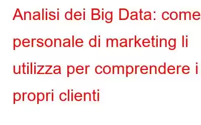 Analisi dei Big Data: come il personale di marketing li utilizza per comprendere i propri clienti