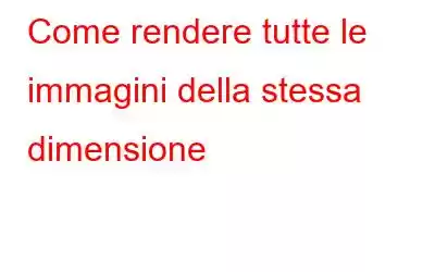 Come rendere tutte le immagini della stessa dimensione