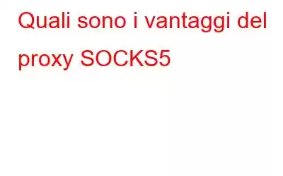 Quali sono i vantaggi del proxy SOCKS5