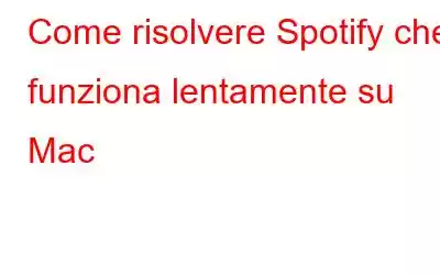 Come risolvere Spotify che funziona lentamente su Mac