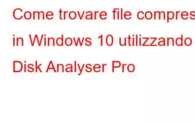 Come trovare file compressi in Windows 10 utilizzando Disk Analyser Pro