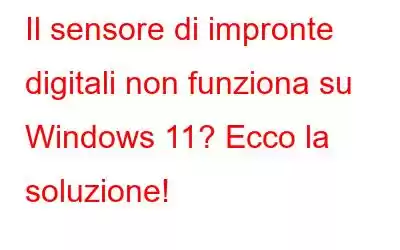 Il sensore di impronte digitali non funziona su Windows 11? Ecco la soluzione!