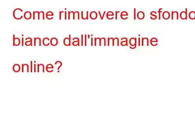 Come rimuovere lo sfondo bianco dall'immagine online?