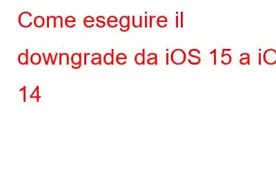 Come eseguire il downgrade da iOS 15 a iOS 14