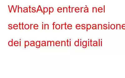 WhatsApp entrerà nel settore in forte espansione dei pagamenti digitali