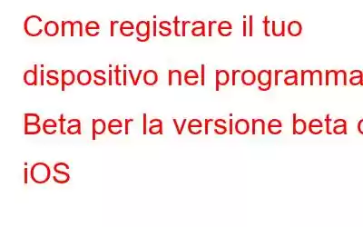 Come registrare il tuo dispositivo nel programma Beta per la versione beta di iOS