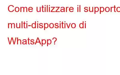 Come utilizzare il supporto multi-dispositivo di WhatsApp?