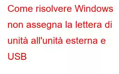 Come risolvere Windows non assegna la lettera di unità all'unità esterna e USB