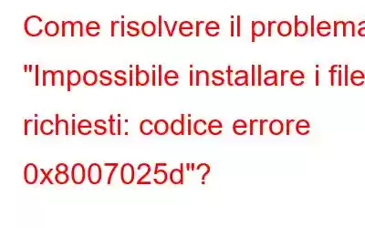 Come risolvere il problema 