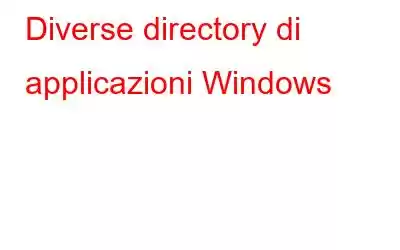 Diverse directory di applicazioni Windows