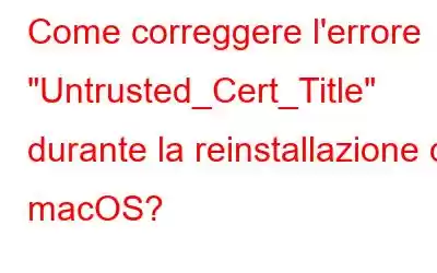 Come correggere l'errore 